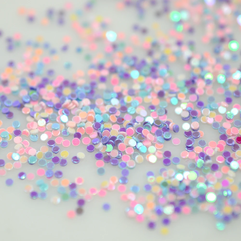 2 جرا/صندوق قوس قزح قزحي الألوان مختلطة جولة تصاميم الأزياء مسمار مجموعة ترتر براقة حبة مسمار الفن Paillettes 3d زينة نصائح Y04