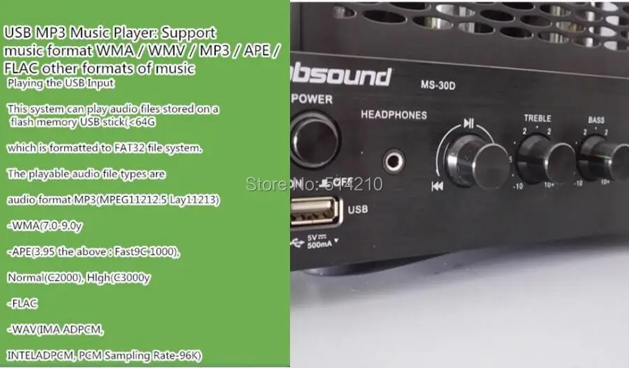 Новое поступление роскошный Nobsound MS-30D hifi трубка bluetooth Поддержка Usb музыкальный усилитель Обновление от MS-10DMKII