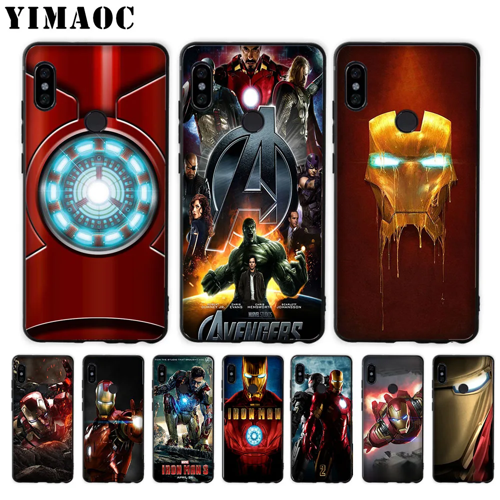 

YIMAOC super hero Iron Man Soft Case for Xiaomi Mi5 Mi5S Mi6 Mi9 Mi8 Lite SE A1 A2 Lite Pocophone F1 MAX 3