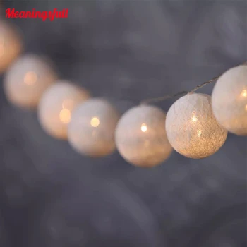 

3M 20 Led Cotton Ball String Lights Battery Led Globe Fairy Christmas Garland For Wedding Party Holiday Decoration Dropshipping