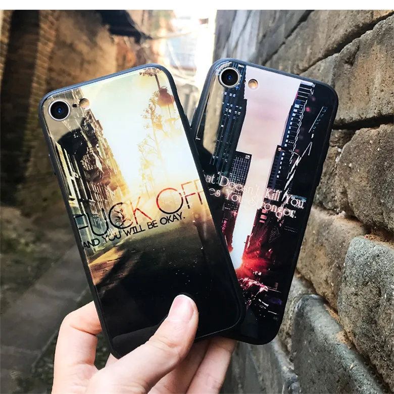 Роскошный чехол из ТПУ и закаленного стекла для iphone X 7 6 6S 8 plus|Бамперы| |