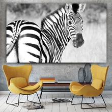 RELIABLI ART Canvas Painting Zebra Posters And Prints Animal Pictures Cuadros Wall Art For Living Room Black White Canvas Art