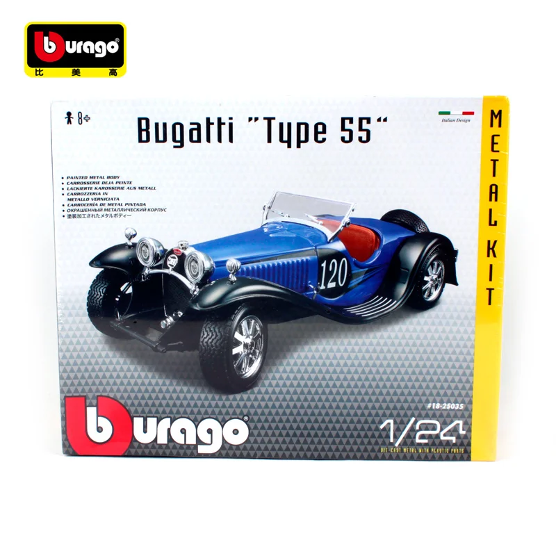 

Bburago 1:24 Bugatt "Type 55" Blue The old car Assembly DIY Racing Diecast Model Kit Kits Car Toy New In Box Free Shipping