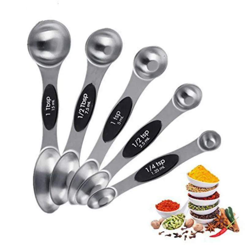 Measuring Spoons Set Stainless Steel Double Sided Coffee Tea