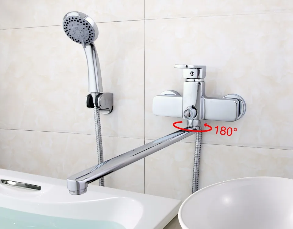 Frap 1 набор высокого качества корпус из латуни 35 см длина выход поворачивается ванной кран для ванной комнаты, душа кран с ABS насадка для душа F2273