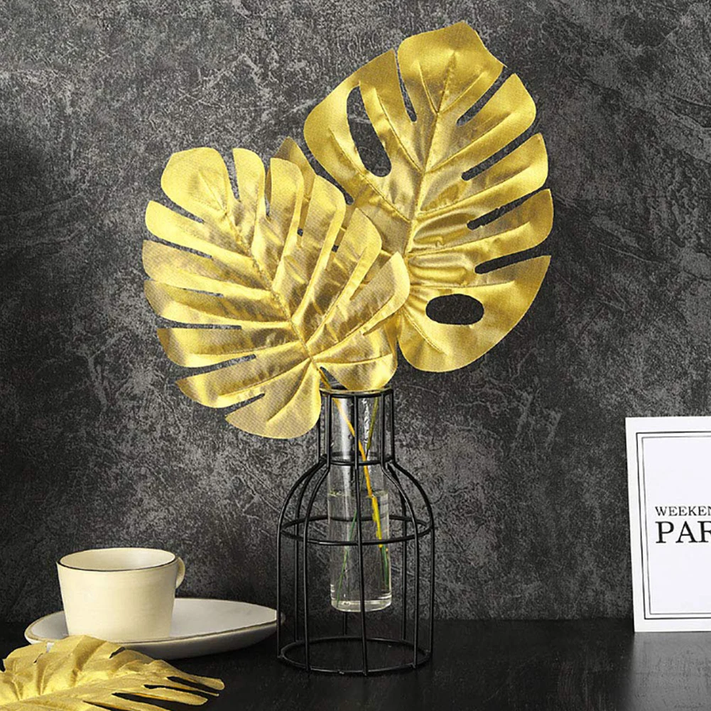 20 шт Золотые листья, креативные летние джунгли, искусственные персидские листья для АЛОХА Луау, вечерние украшения для стола