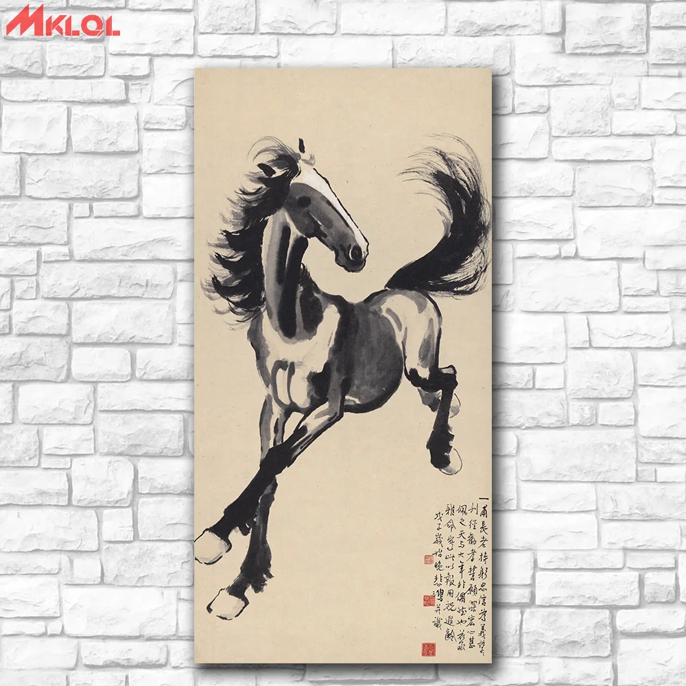Wall art Beihong обзор скачущей лошади живопись чернилами домашний декор на холсте