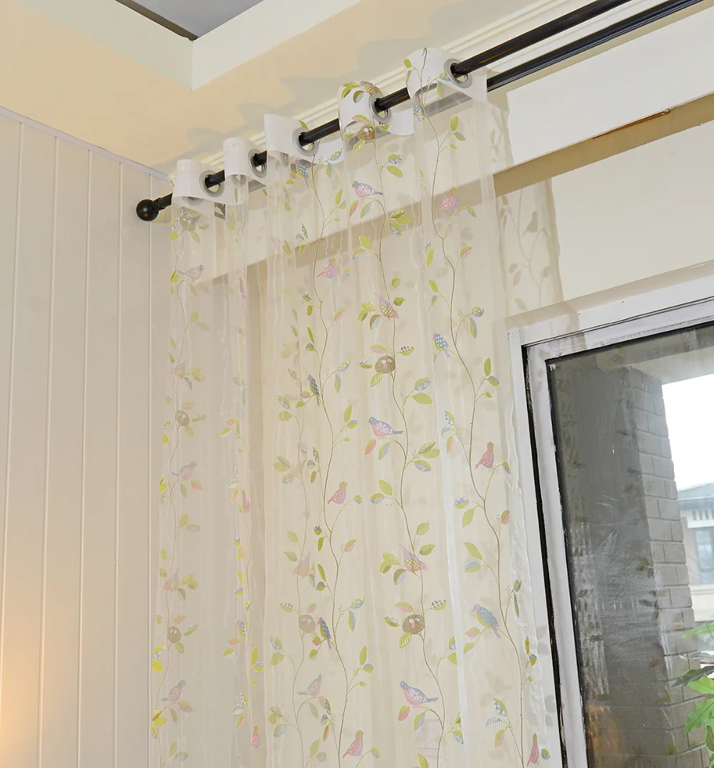Прямая, современные тюлевые шторы с рисунками птиц для спальни, для детской комнаты, на заказ
