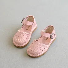 Girls sandals 2016 Summer new princess sandals children shoes girls genuine leather sandals high quality flat