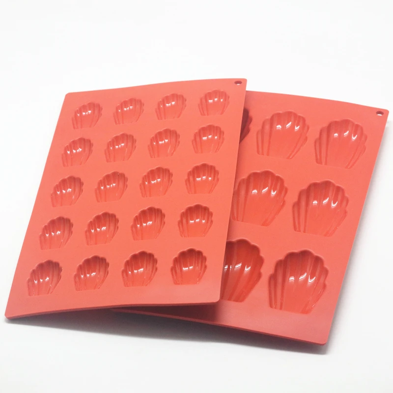 

1Pcs Mini Madeleines Cake Mold Silicone Shell Cake Mould Wine Red 9 Cavity / 20 Cavity Non-stick Easy Release