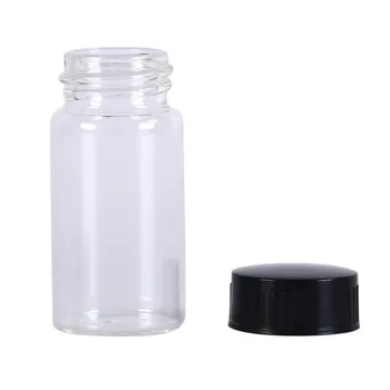 

1pc 20ml Small Glass Vials Bottles Containers Clear Lab With Black Screw Cap Liquid Sampling Sample Glass Bottles