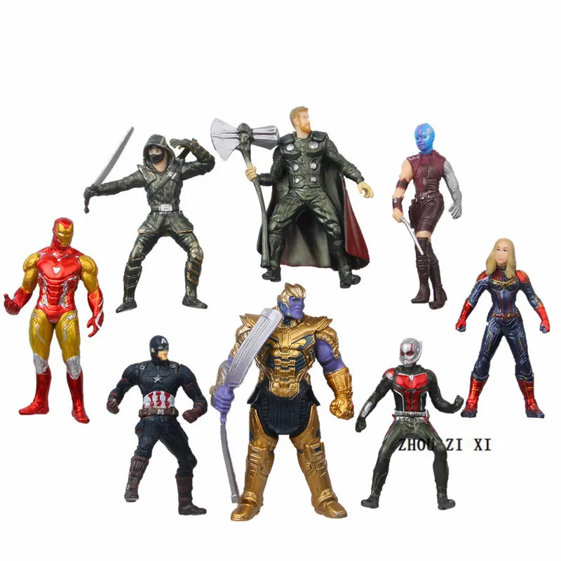 

8pcs/lot marvel legends anime action figure fridge magnets perfect quality anime figure batman thanos captaion toys for children
