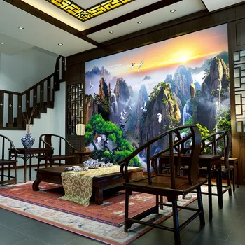 

Wholesale 3d papel de parede Chinese style 3d wall mural wallpaper for living room sofa background 3d photo mural wall fresco