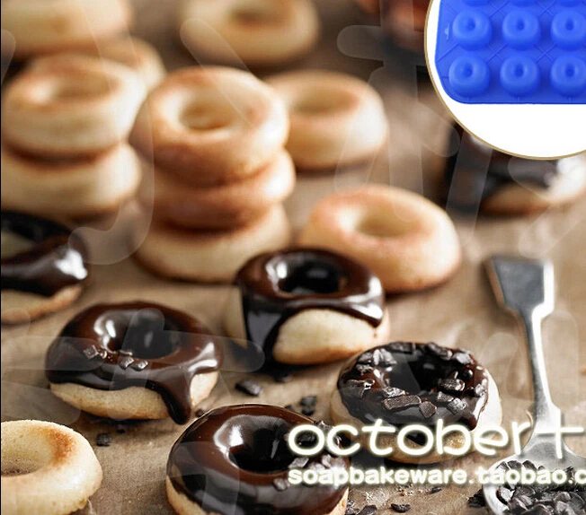 

12 Cavities Donuts Silicone Jelly Pudding Ice Cake Mold For Microwave Oven Free Shipping