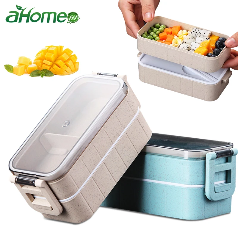 

Japanese-style Lunch Box for Student Office Worker Double-layer Microwave Heating lunch container food storage container
