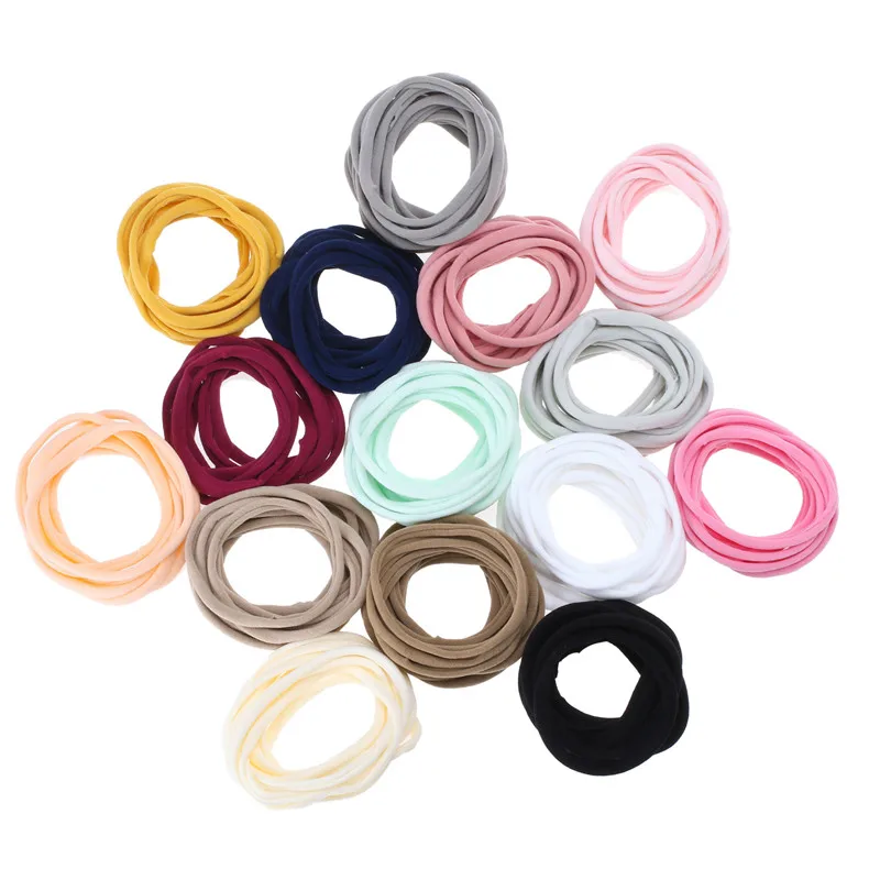 

10pcs/lot Nylon Elastic Headbands For Children Diameter DIY Hair Accessory One Size Soild Hairband