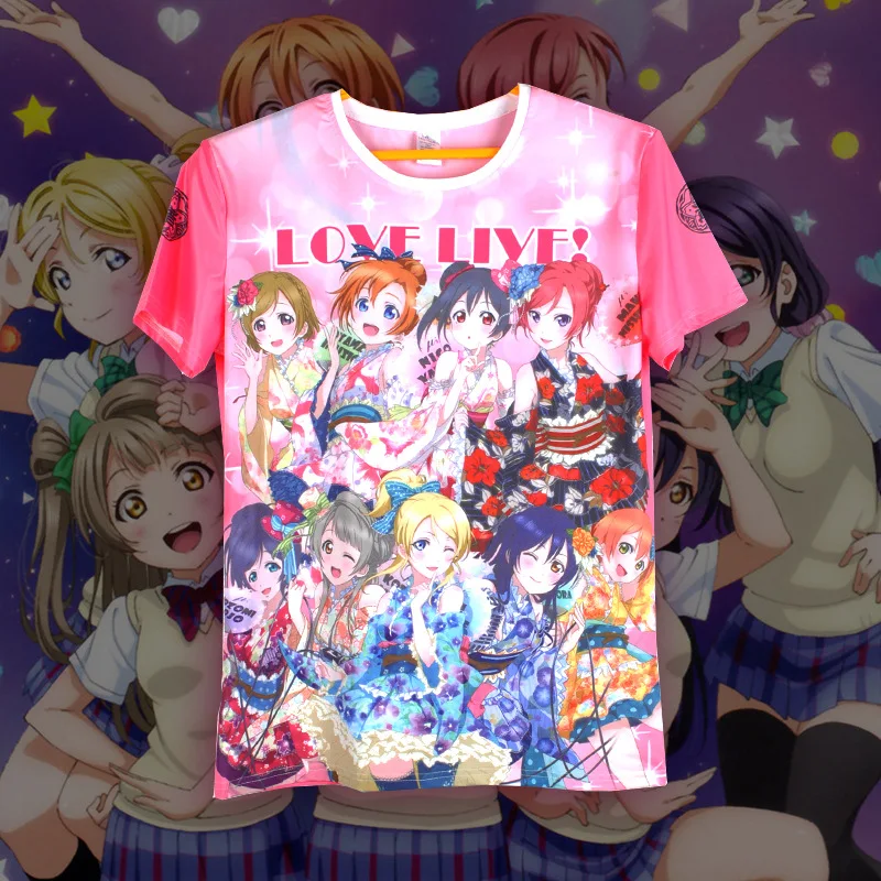 LoveLive! U's Aqours футболка костюм для косплея Love Live для мужчин и женщин Летняя футболка с короткими рукавами Повседневные футболки