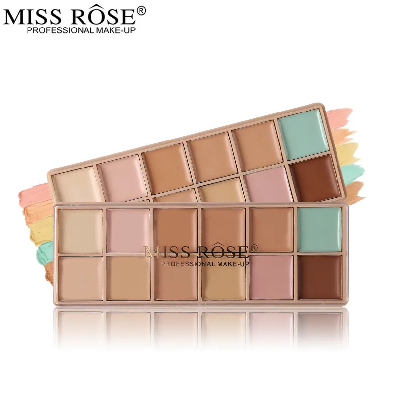 

Miss Rose Brand 12 Colors Concealer Palette Makeup Base Primer Professional All Round Contour Highlighter Long Lasting