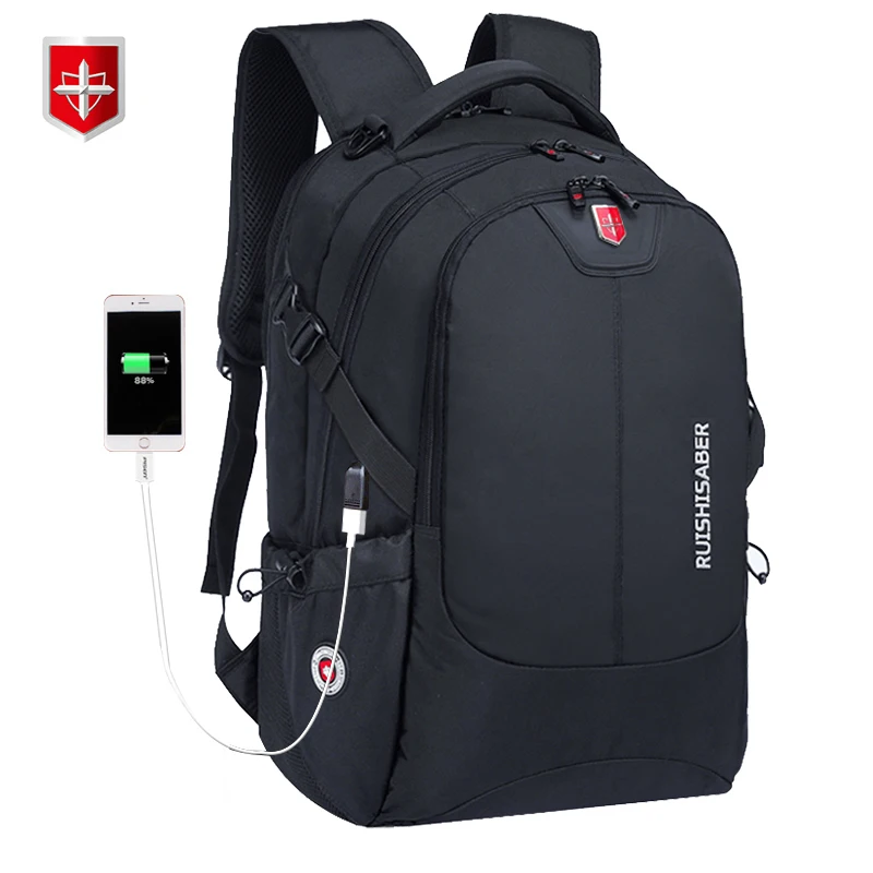 Swiss Waterproof Nylon Backpack Unisex Men's Laptop phone charger
