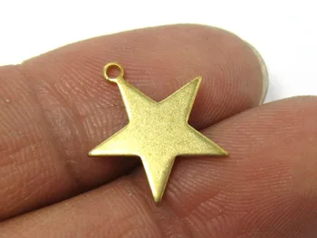 

Brass star charms 15mm Raw brass star earring findings R099