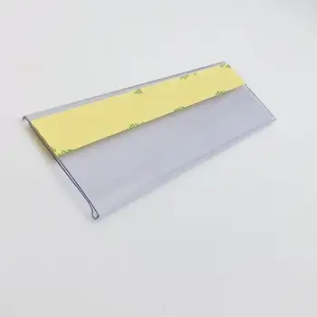 

Width 30/40/50/60mm with tape flat adhesive label holder strip shelf price talker ticket sign clip plastic data strip Lenght 1 M