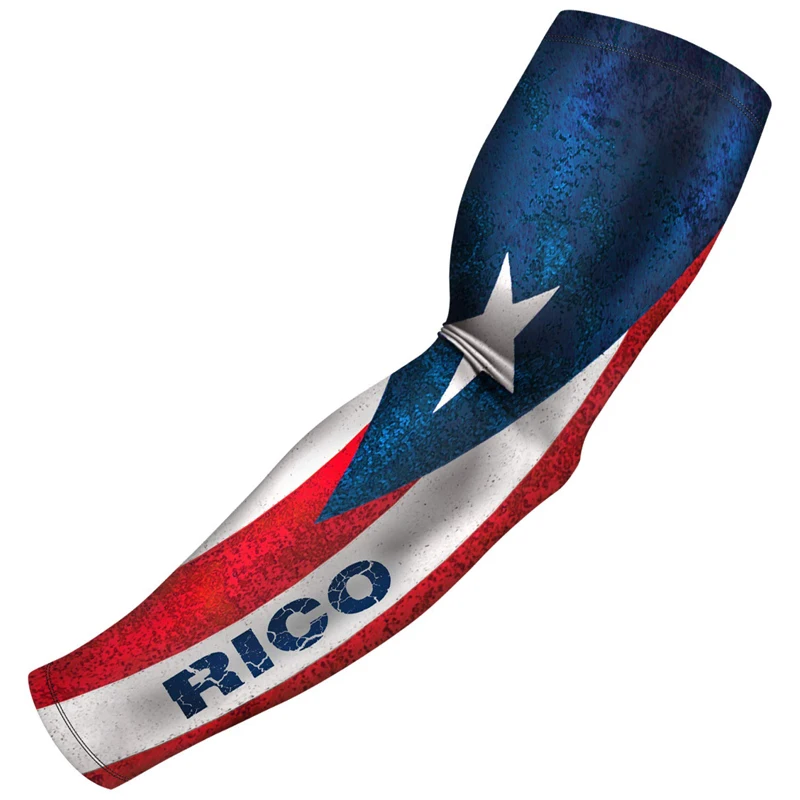 Дышащая и быстросохнущая ручная манжета для с защитой от УФ лучей Manguitos Ciclismo Brazo Hombre Пуэрто-Рико, занятий спортом, будь то Велосипедный спорт или бег рукава - Цвет: puerto rico