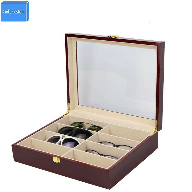 8 Slot Sunglasses Box Glasses case Collect Wood Window