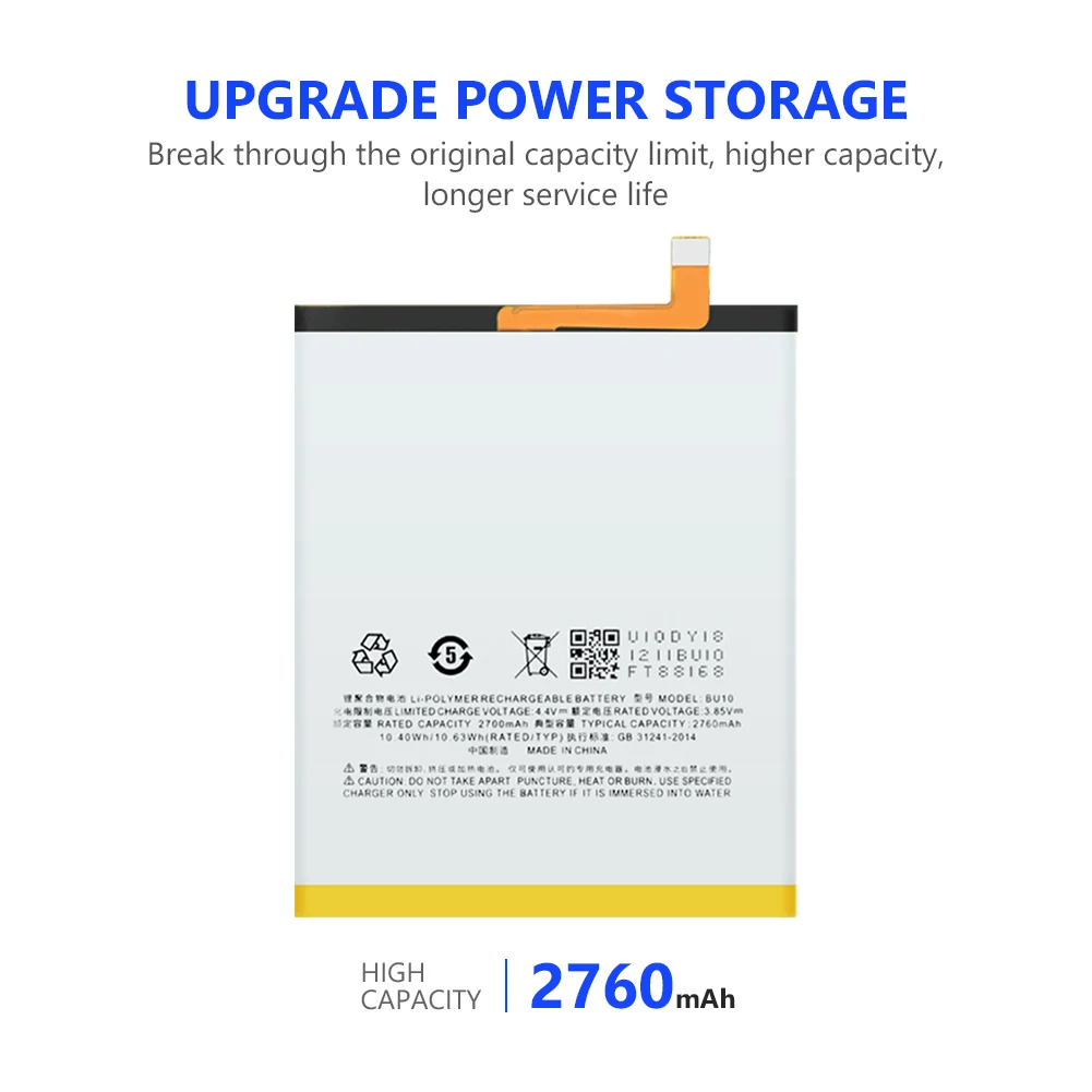 BU10 2760 мАч Сменные Аккумуляторы для телефонов Meizu Meilan U10 U680A U680D смартфон Bateria 3 85 V