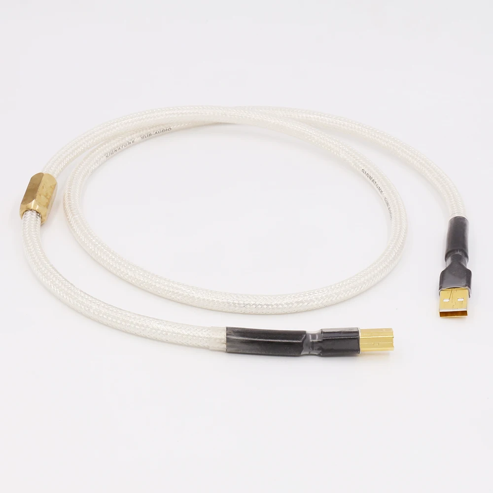 Free Shipping Hi End Silver Plated USB Audio Cable Data USB Cable USB
