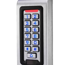 Прямая металлический корпус Антивандальная IP68 RFID карта WG26 Автономный контроль доступа сенсорная клавиатура с дверной звонок KA601