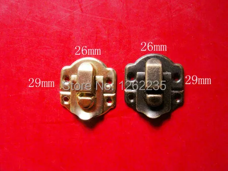 

Free shipping 29* 26 mm button wing gift box small wooden buckles wholesale jewelry box accessories display iron lock