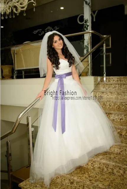Purple and White Wedding Dresses