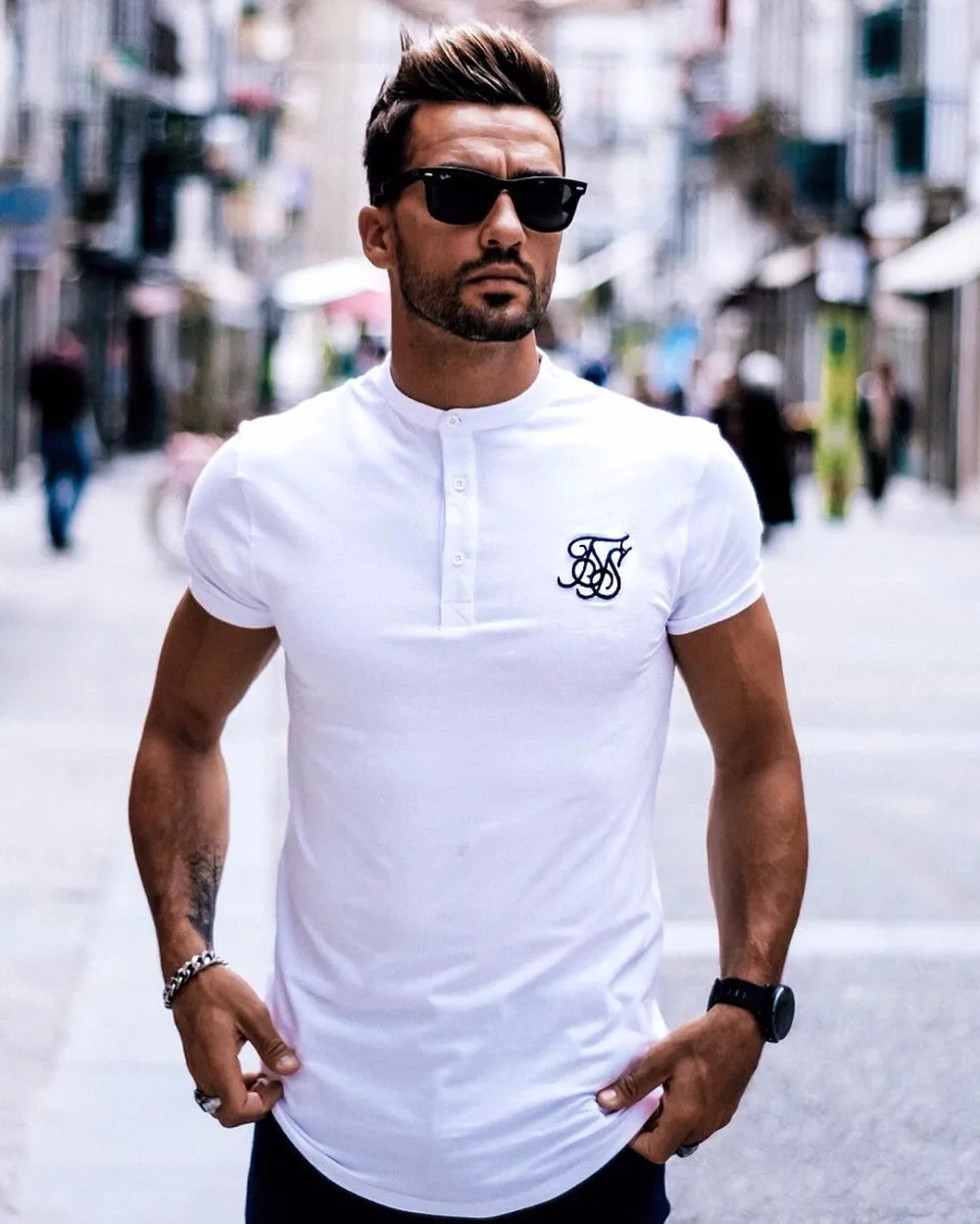 T Pilar Nominal Camiseta imitación Sik Silk de Kanye West para hombre, camiseta de manga  corta en negro y blanco de estilo hip hop, informal con corte irregular,  moda para hombre|Camisetas| - AliExpress