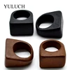 YULUCH NEW Hot Sale Trend Original Natural Wood Rings Handmade Rings for Women Fashion Jewelry Retro Black And Brown Rings ► Photo 3/6