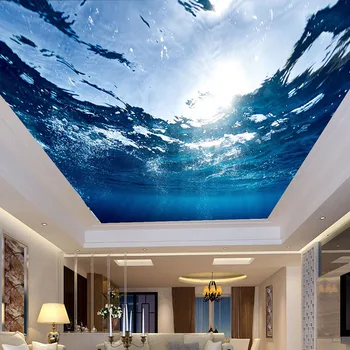 

Custom Any Size 3D Mural Wallpaper Wall Cloth Underwater World Sea Water Living Room Bedroom Ceiling Fresco Waterproof Wallpaper