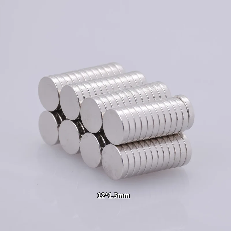 lots of 50pcs 12x1.5mm Round Craft Neodymium Rare Earth Discs
