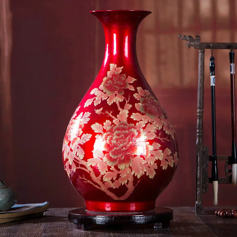 Jingdezhen Классическая фарфоровая Хрустальная глазурованная ваза для цветов