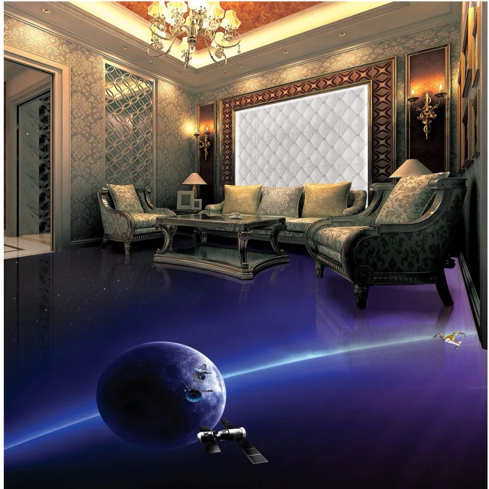 

Free Shipping abstract 3D custom flooring wallpaper mural bedroom living room hotel outdoor wear non-slip floor sticker