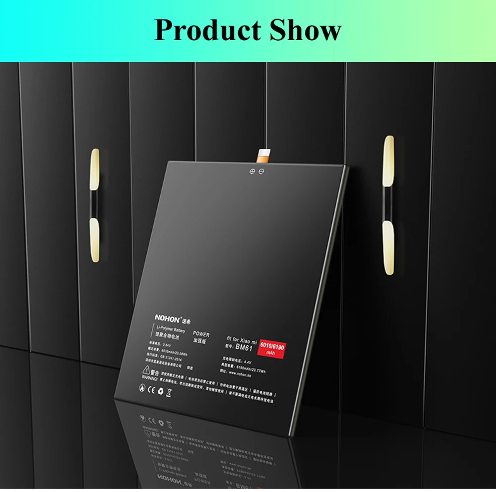 Nohon Аккумулятор для Xiaomi Pad 2 mi Pad2 BM61 6190 mAh Ёмкость литий-полимерный Tablet батареи + инструменты для Xiaomi mi Pad 2 BM61 Батарея