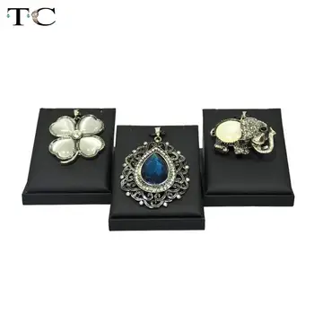 

New Black PU Leatherette Jewelry Display Necklace Display Pendant Stand Jewellery Organizer Cases Rings Showcase 7*8*5cm
