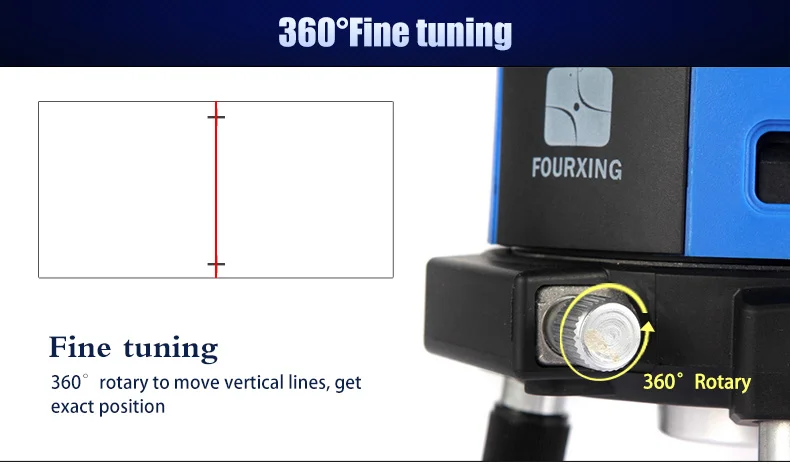 Полный набор, KINZO, многофункциональная лазерная линия, перекрестная линия, лазерный роторный лазерный уровень, 360, выравнивание для селфи, 5 линий, 4V1H3Point
