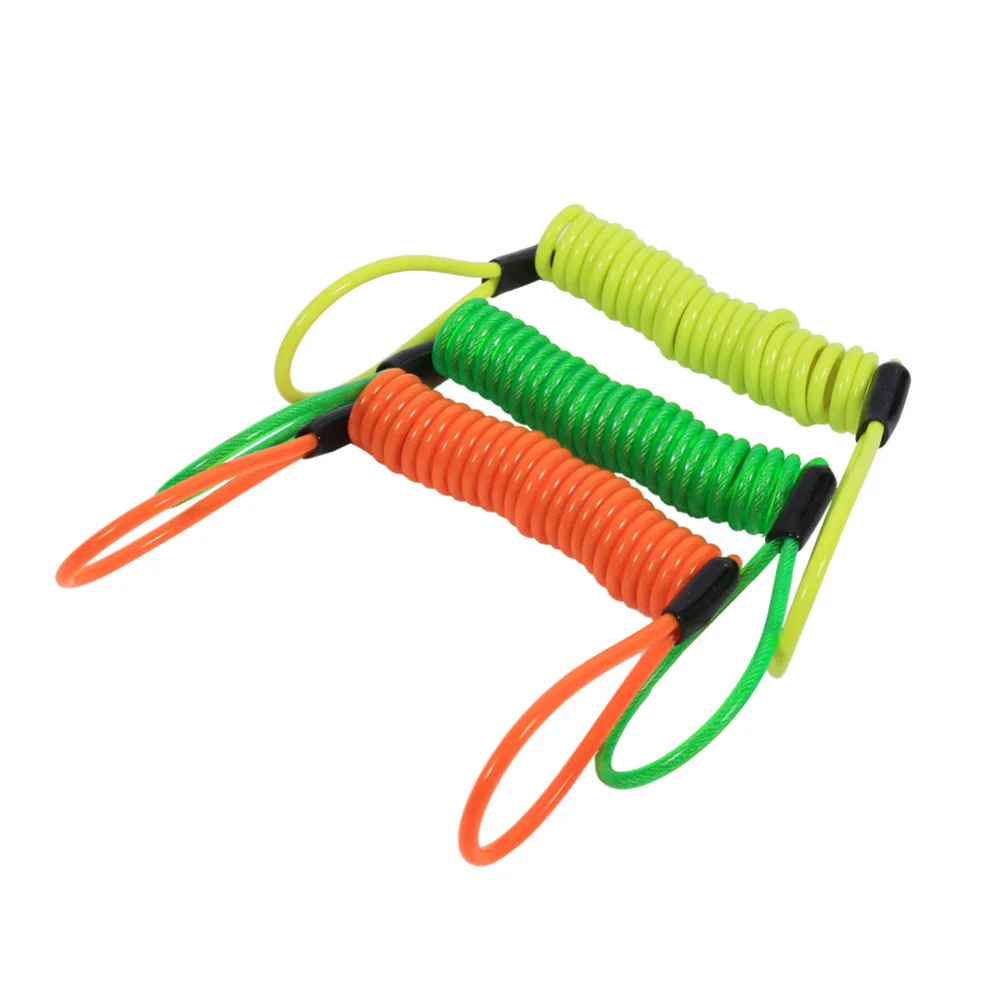 1 5m Motorcycle Bike Alarm Disc Lock Antitheft Security Spring Reminder Coil Cable Safety Tools Disc