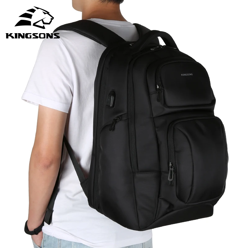 Kingsons мужской рюкзак Противоугонный и USB зарядка Рюкзак для ноутбука 15,6 дюймов школьные сумки для подростков мальчиков