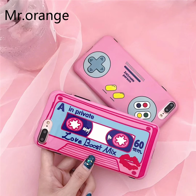 

Luxury Soft Silicone Case for iPhone 7 8 X Plus Cover Cute Phone Cases for Apple iPhone 6 6S Plus Coque IMD Tape Love Game Hot