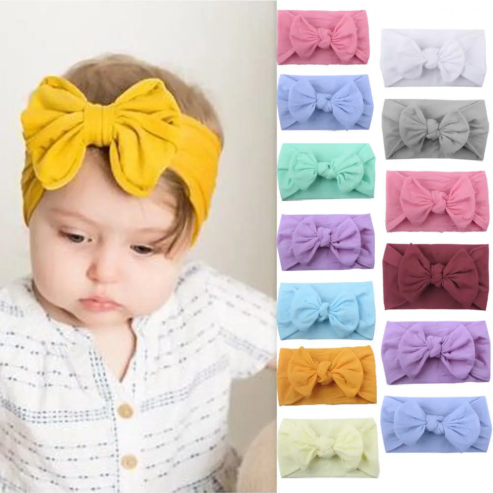 Newborn Toddler Baby Girls Head Wrap Rabbit Big Bow Knot Turban