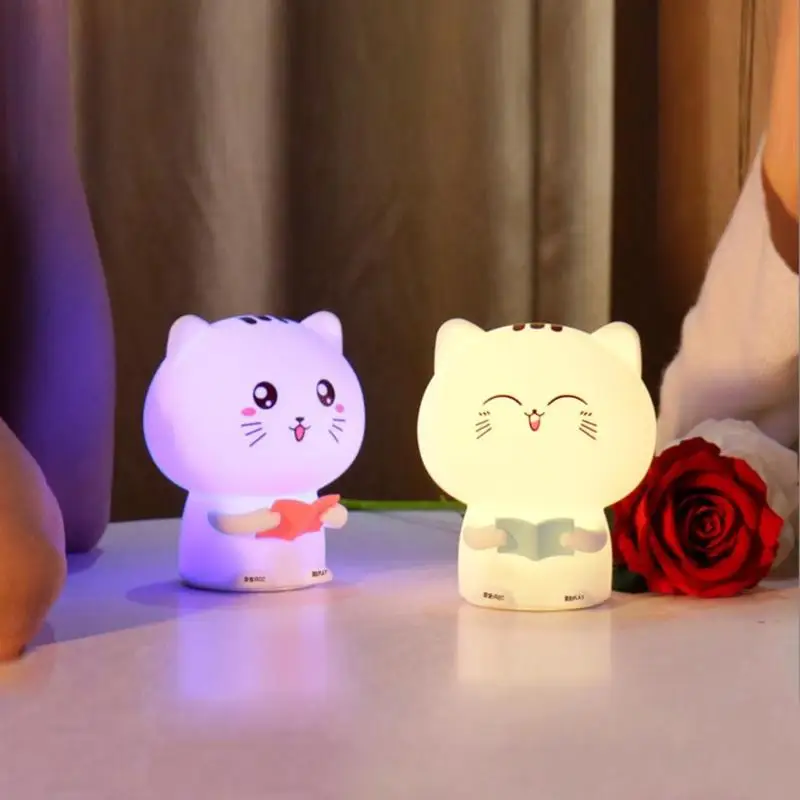 Мультяшный милый кот силиконовые светящиеся игрушки креативные прикроватные настольные животные игрушечная лампа-Up Cat Детские игрушки