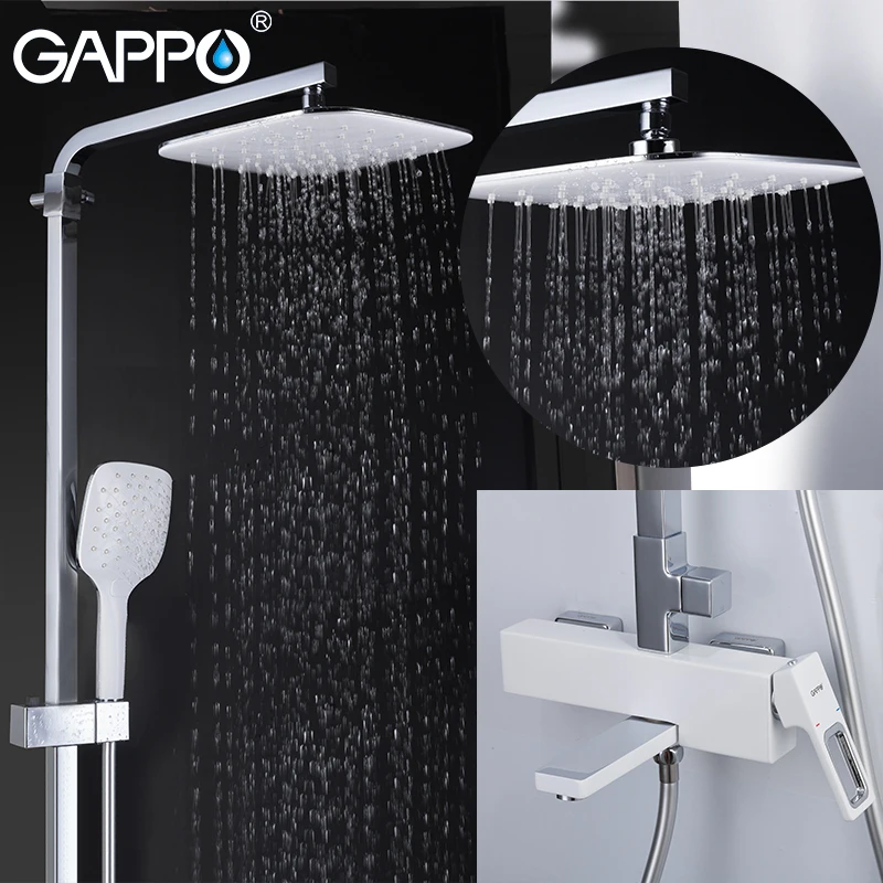 GAPPO смесители для душа, для ванной комнаты, для холодной и горячей воды, смесители для ванны, большой квадратный верхний душ, Душевая система, водопад, смеситель, G2417-8