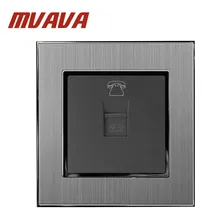 Mvava телефонный разъем 110-250 В атласная металлическая рамка стандарт ЕС Великобритании RJ11 Телефон Разъем Порт розетка