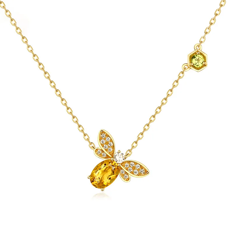 

Citrine Fashion 925 Sterling Silver Necklaces For Women