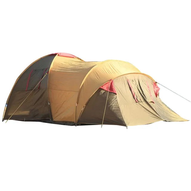 Cheap Outdoor Double Layer 5 + Person Waterproof Large Camping Tents Family Beach Holiday Hiking Adventure Tent Size 490*260*180cm